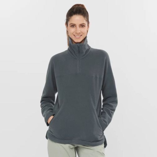 Black Salomon Essential Cosy Fleece Women's Sweatshirt | PH 84093W